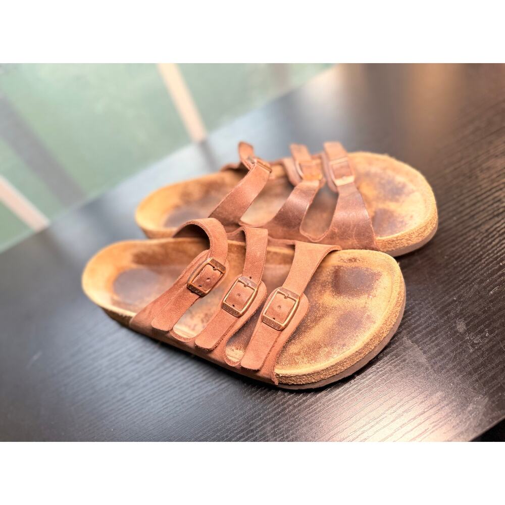 Birkenstock Granada Brown Oiled Leather Sandals 3 Strap Women’s Size 41 (US 10)